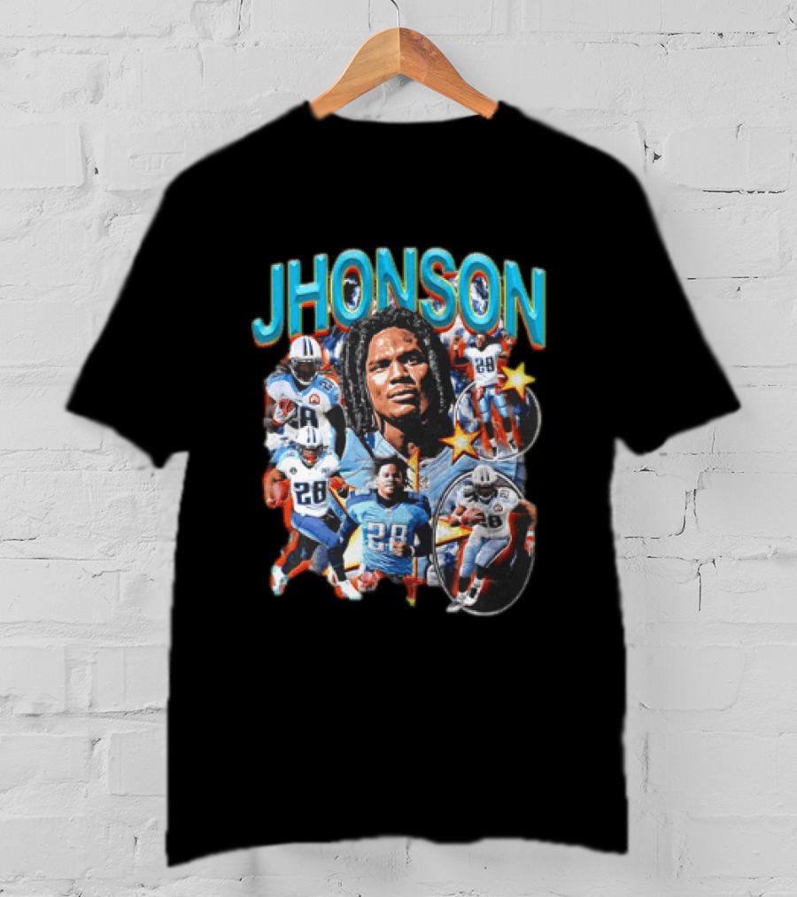 Chris Johnson Tennessee Titans 2000 Yard Season Jhonson 28 NFL Football T-Shirt