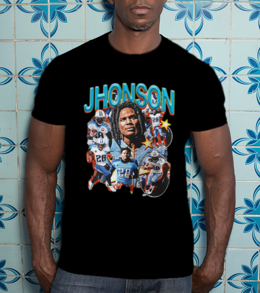 Chris Johnson Tennessee Titans 2000 Yard Season Jhonson 28 NFL Football T-Shirt