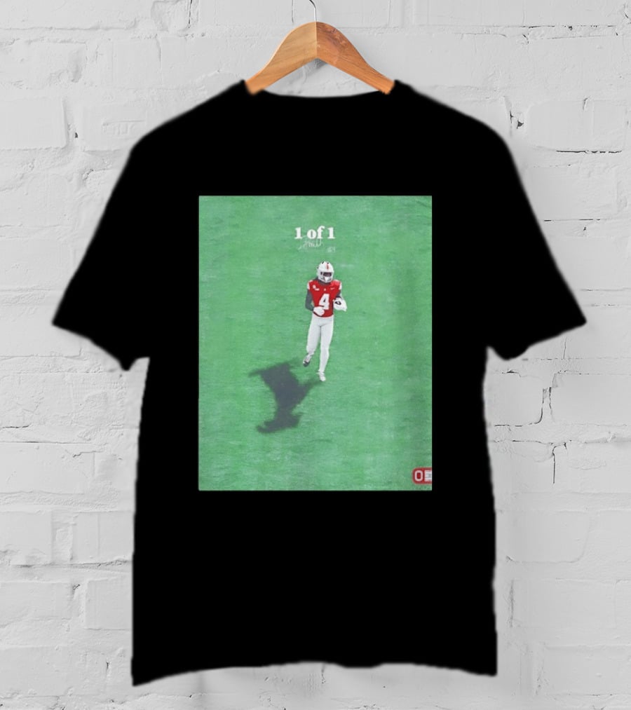 Julian Fleming Ohio State Buckeyes 1 Of 1 Number 4 Football Player T-Shirt