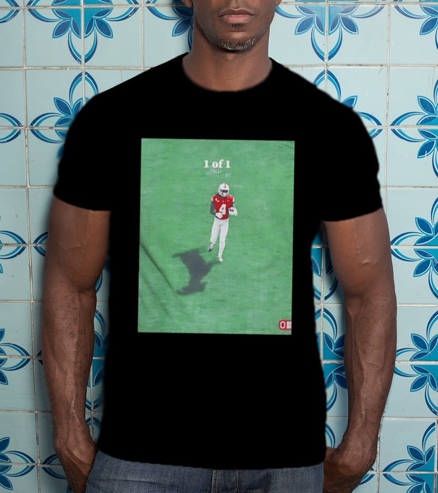 Julian Fleming Ohio State Buckeyes 1 Of 1 Number 4 Football Player T-Shirt