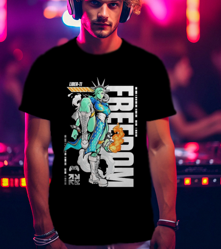 Liber Ti Chun Li Freedom Statue Of Liberty T-Shirt