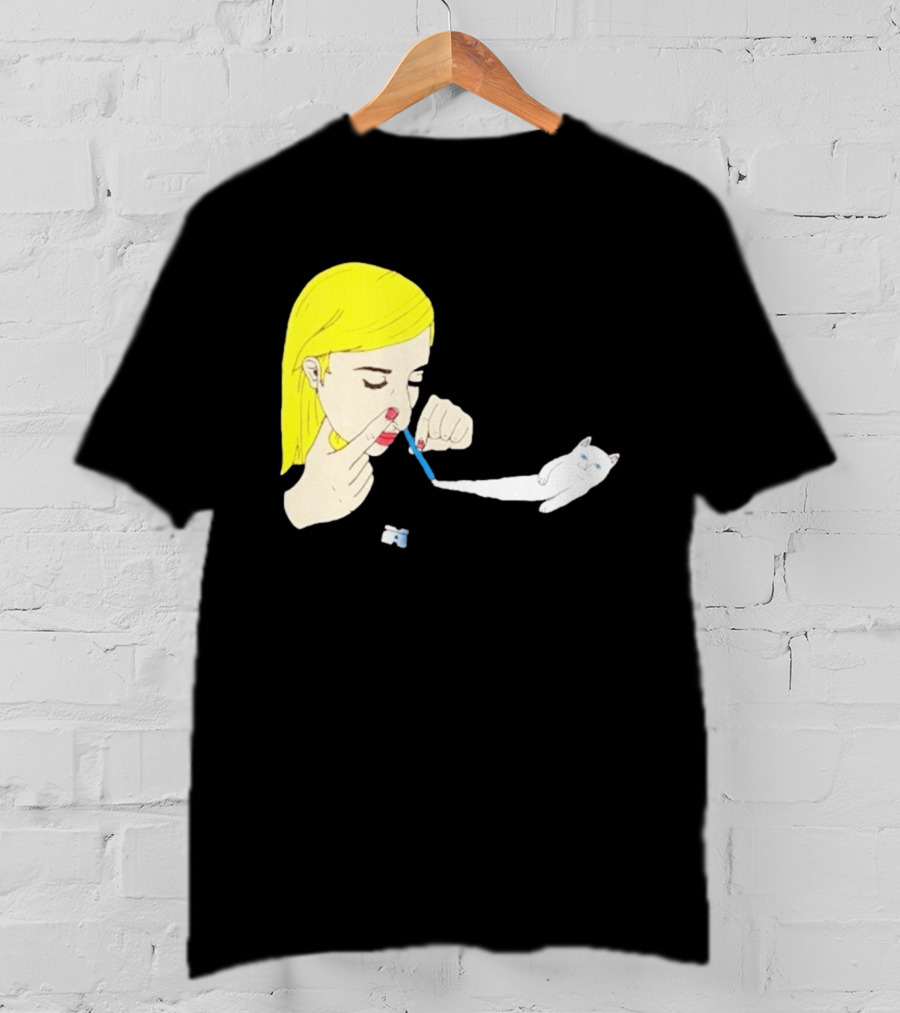 Ripndip Nermal Snorting Cat Blonde Girl Streetwear T-Shirt