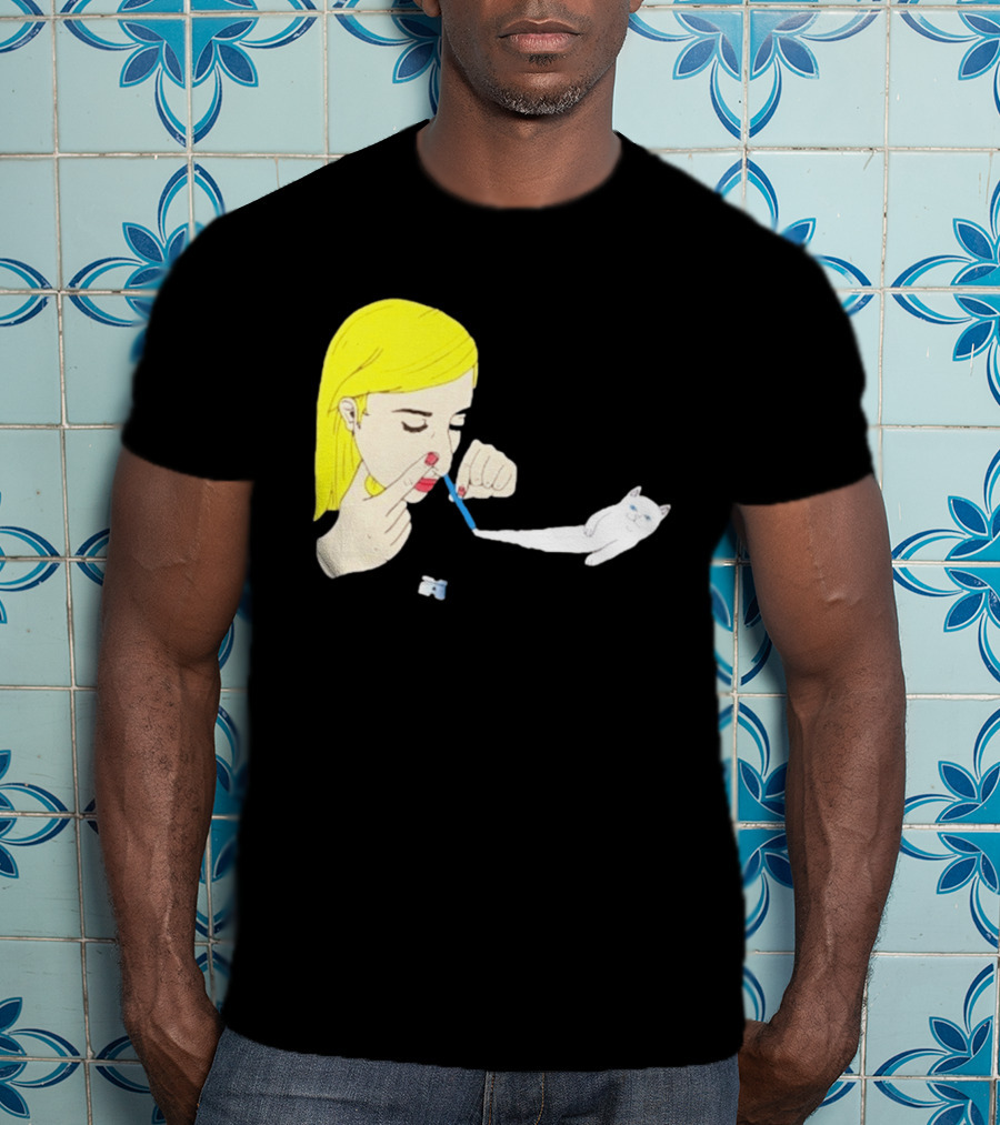 Ripndip Nermal Snorting Cat Blonde Girl Streetwear T-Shirt