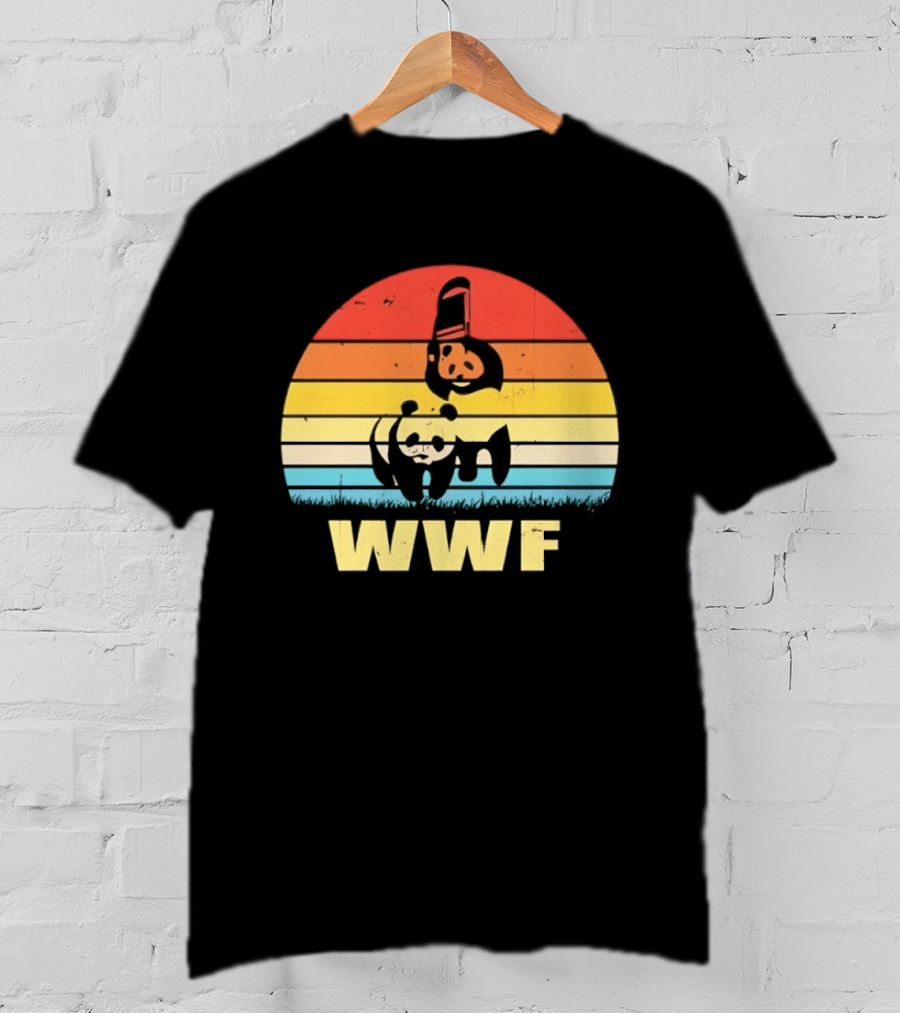 WWF Panda Retro Sunset World Wildlife Fund T-Shirt
