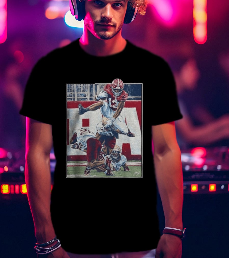 Alabama Football EJ Crowell Leaping Over Noles Defenders T-Shirt