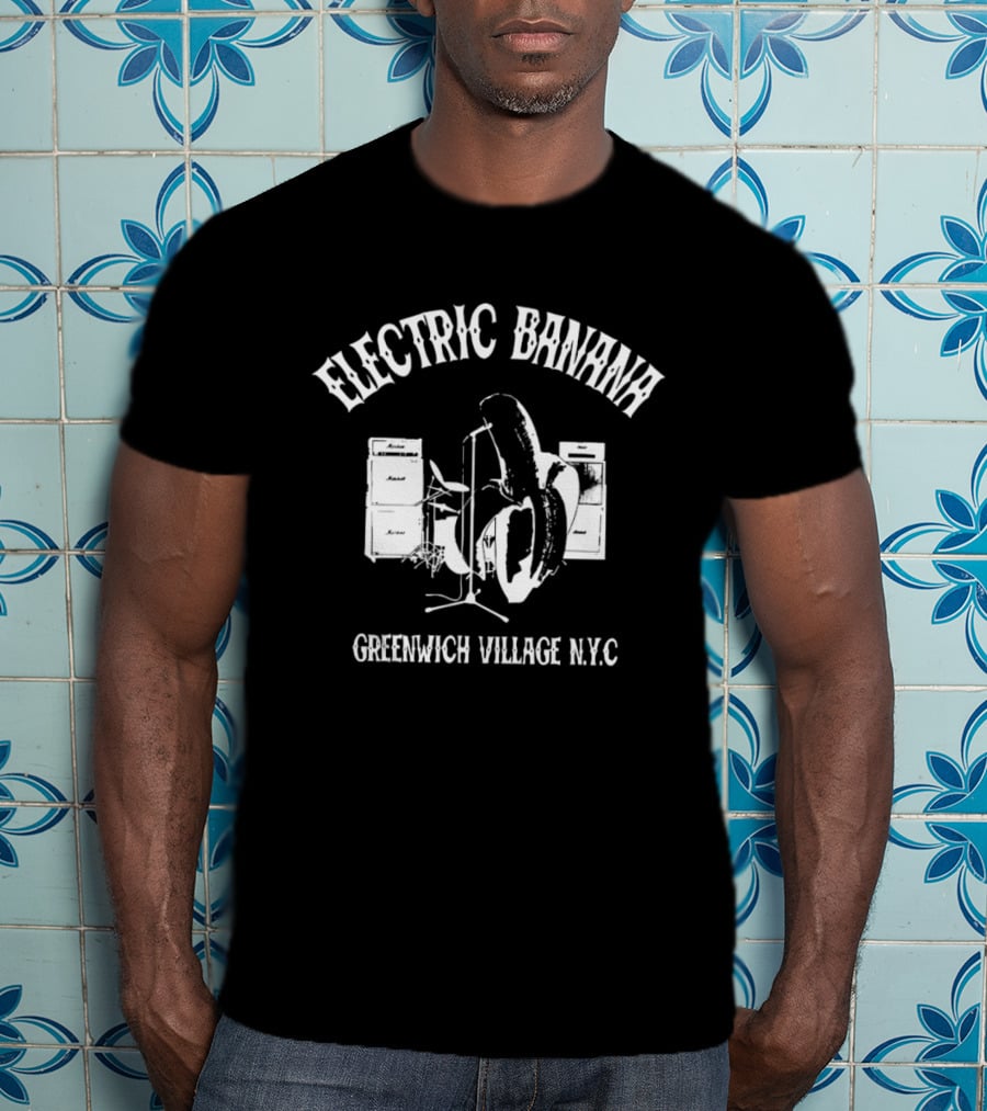 Electric Banana Greenwich Village NYC Amplifier And Microphone T-Shirt