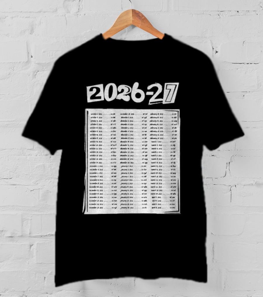 2026 2027 San Jose Sharks Team Hockey Match Date Schedule T-Shirt