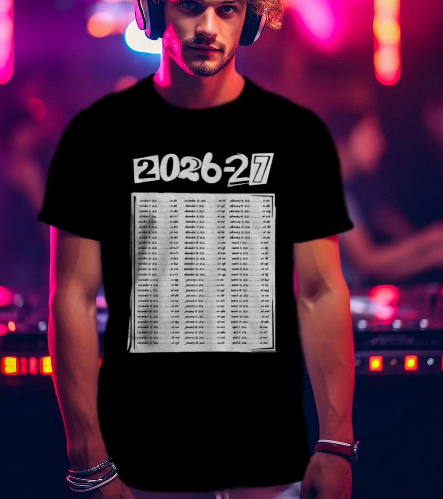 2026 2027 San Jose Sharks Team Hockey Match Date Schedule T-Shirt