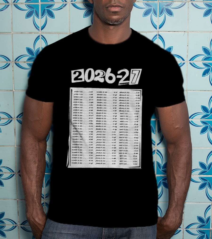 2026 2027 San Jose Sharks Team Hockey Match Date Schedule T-Shirt