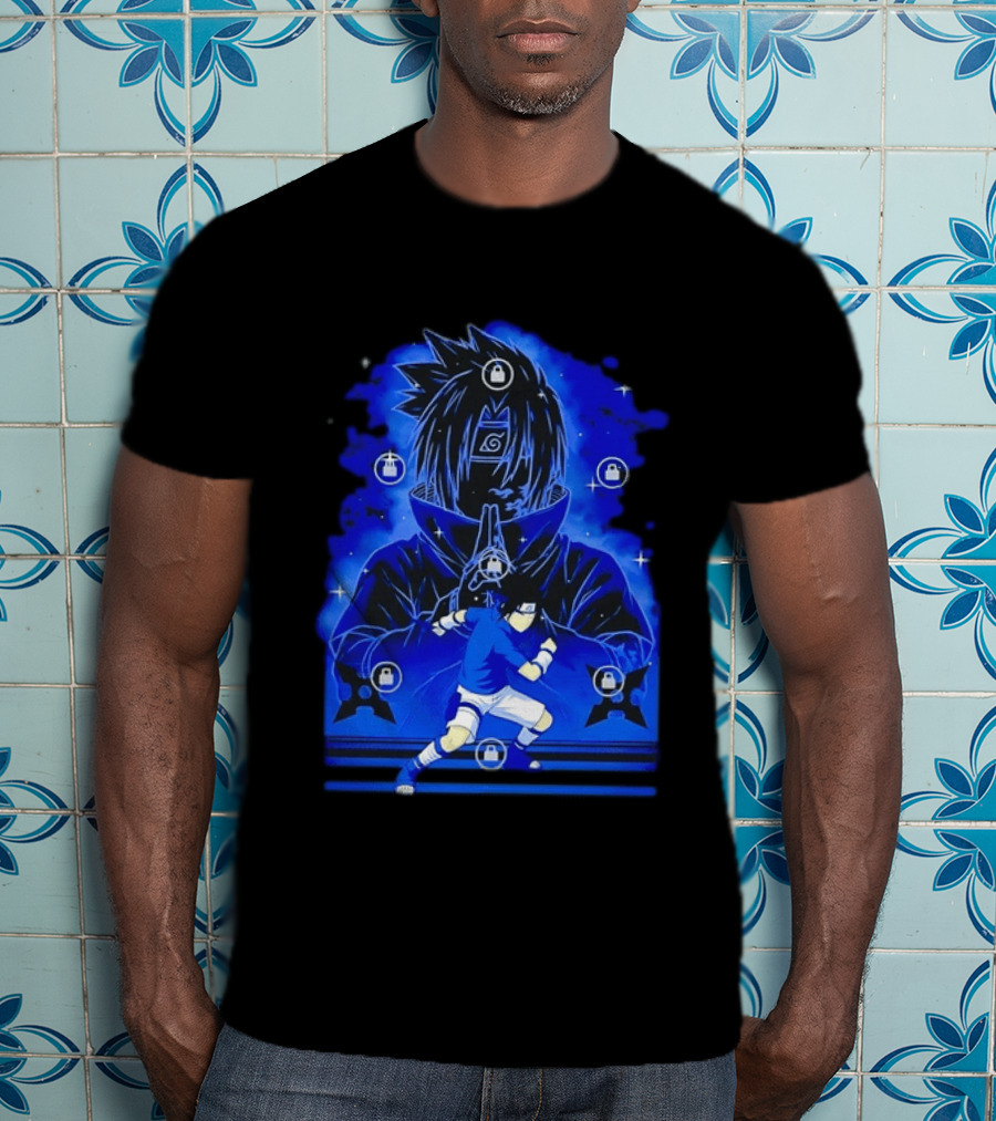 Sasuke Uchiha Naruto Anime Ninja Sharingan Chidori Jutsu T-Shirt