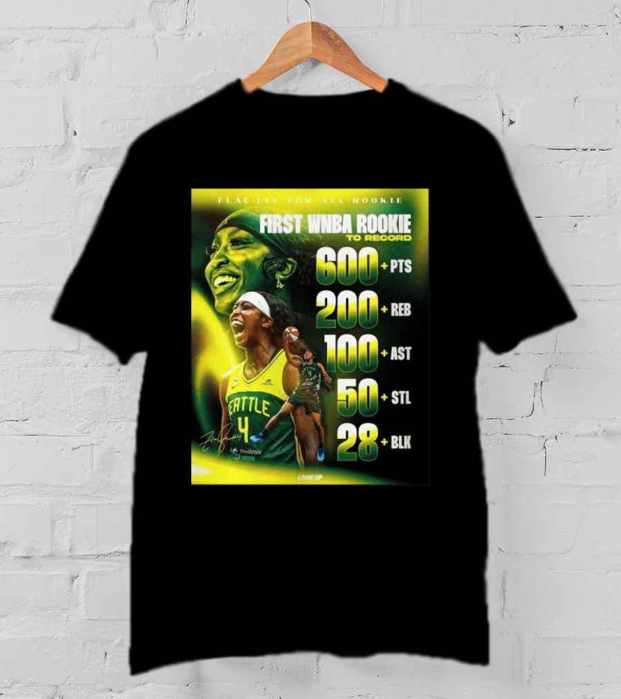 Flau'jae For All Rookie First WNBA Rookie To Record 600+ PTS 200+ REB 100+ AST 50+ STL 28+ BLK Seattle T-Shirt