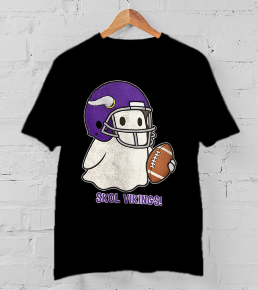 Minnesota Vikings Skol Vikings Ghost Purple Football Helmet T-Shirt