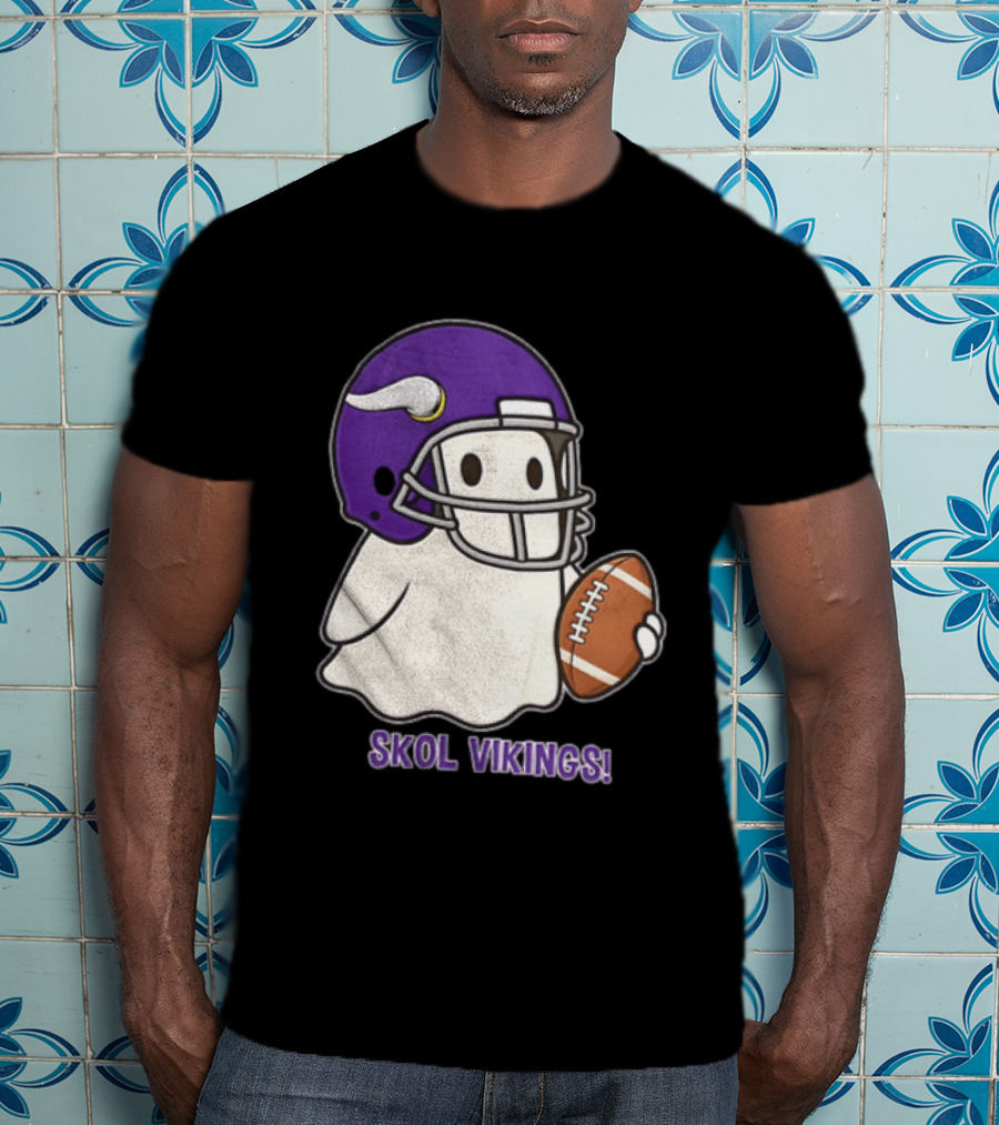 Minnesota Vikings Skol Vikings Ghost Purple Football Helmet T-Shirt