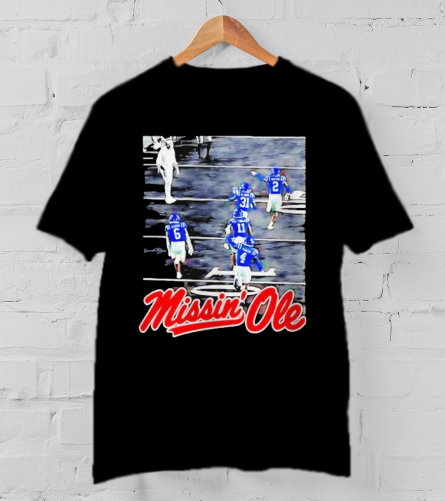Missin' Ole Mississippi Rebels Football Players In Action T-Shirt