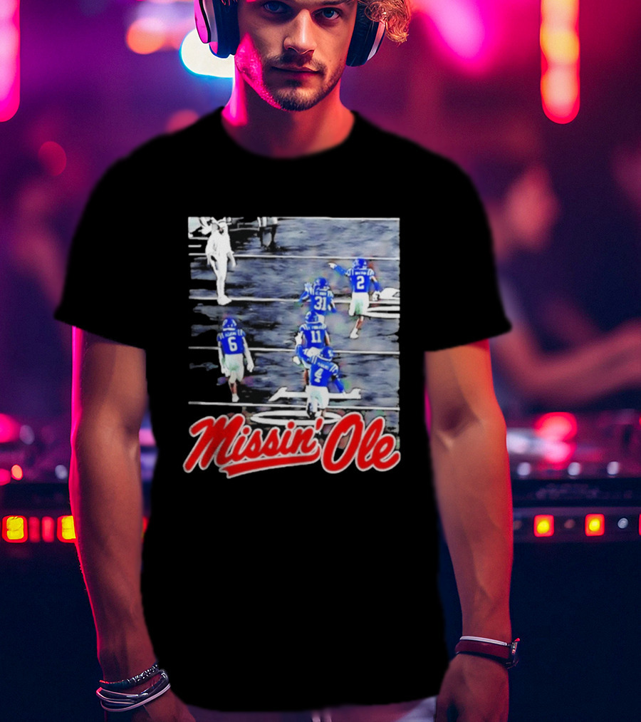 Missin' Ole Mississippi Rebels Football Players In Action T-Shirt