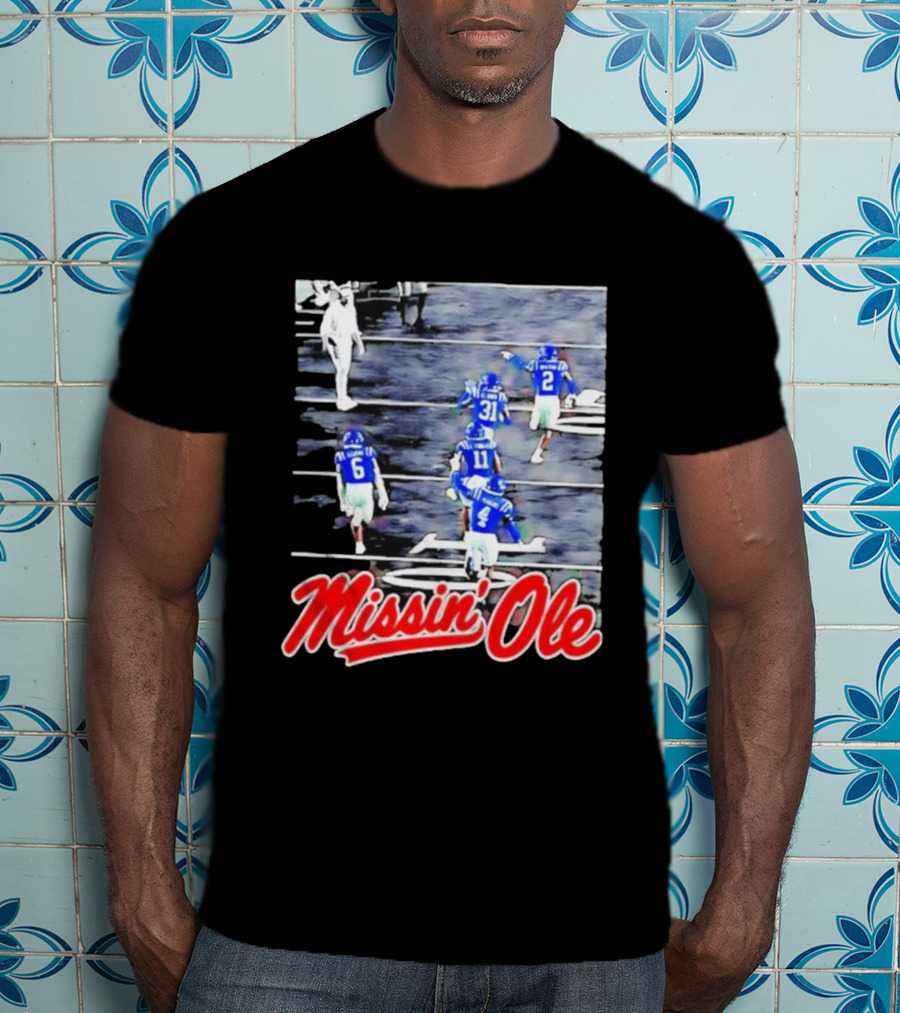 Missin' Ole Mississippi Rebels Football Players In Action T-Shirt