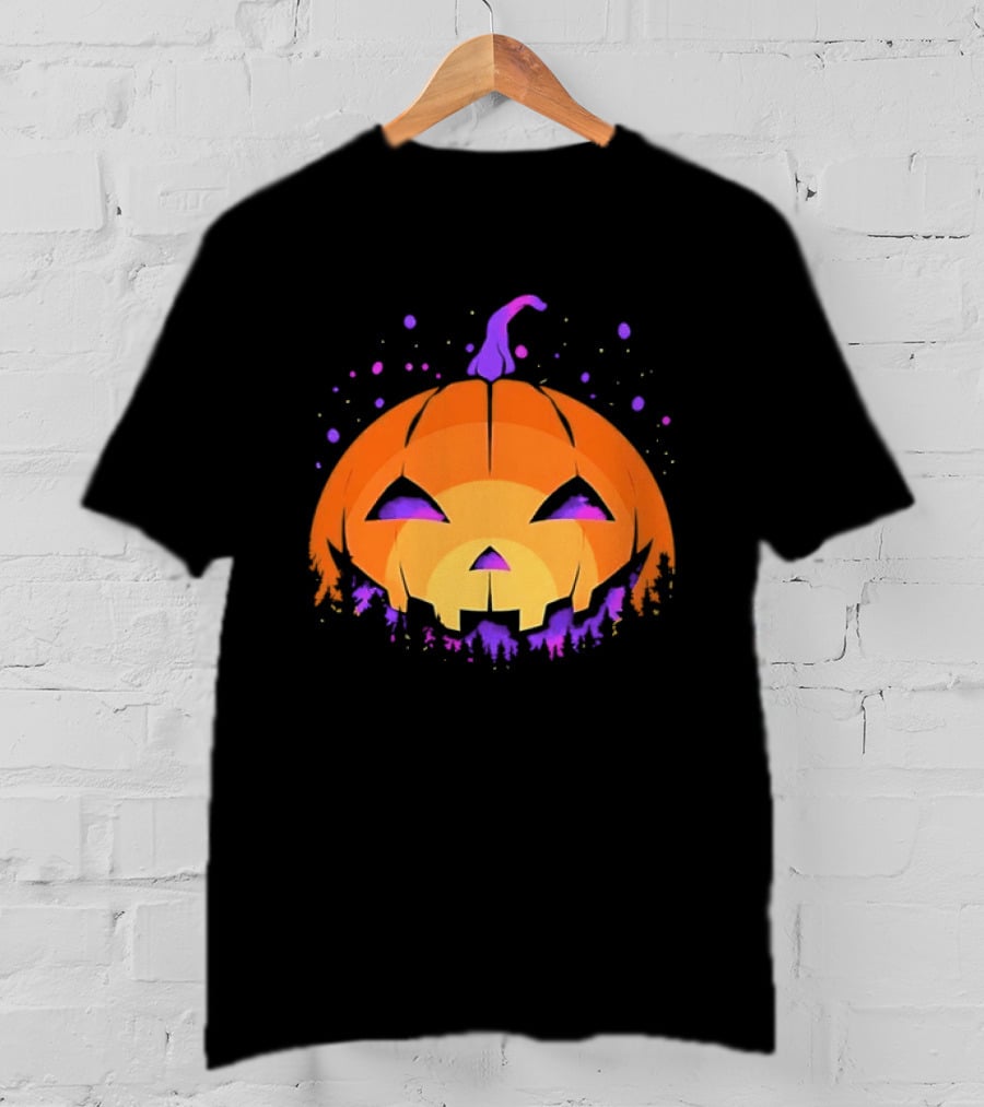 Spooky Jack O' Lantern Vibrant Halloween Vibes T-Shirt