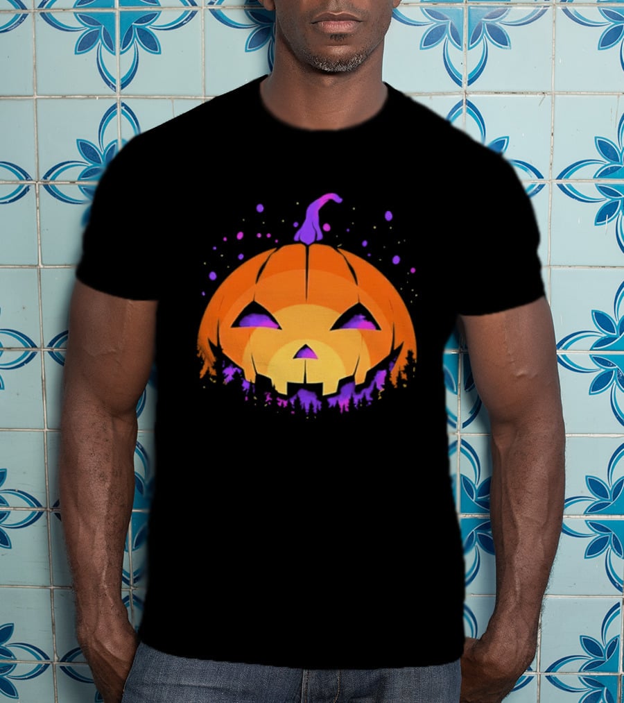 Spooky Jack O' Lantern Vibrant Halloween Vibes T-Shirt