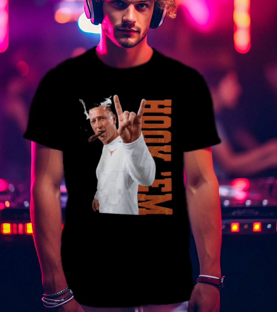 Steve Sarkisian Texas Longhorns NCAA Hook Em Smoking Cigar T-Shirt