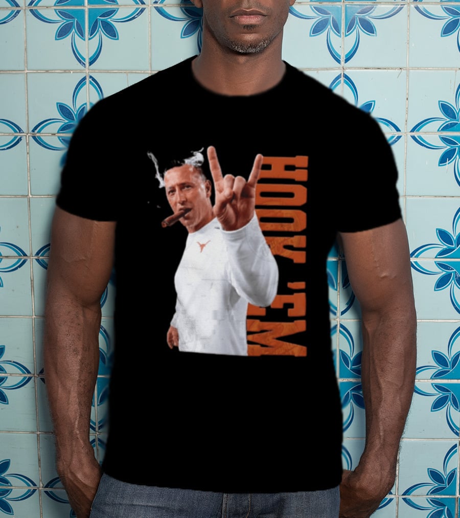 Steve Sarkisian Texas Longhorns NCAA Hook Em Smoking Cigar T-Shirt
