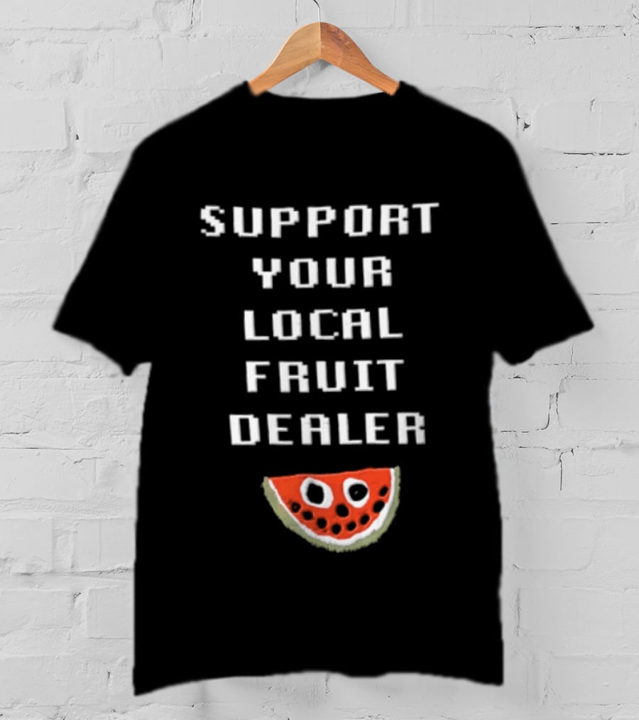 Support Your Local Fruit Dealer Pixelated Watermelon Slice T-Shirt
