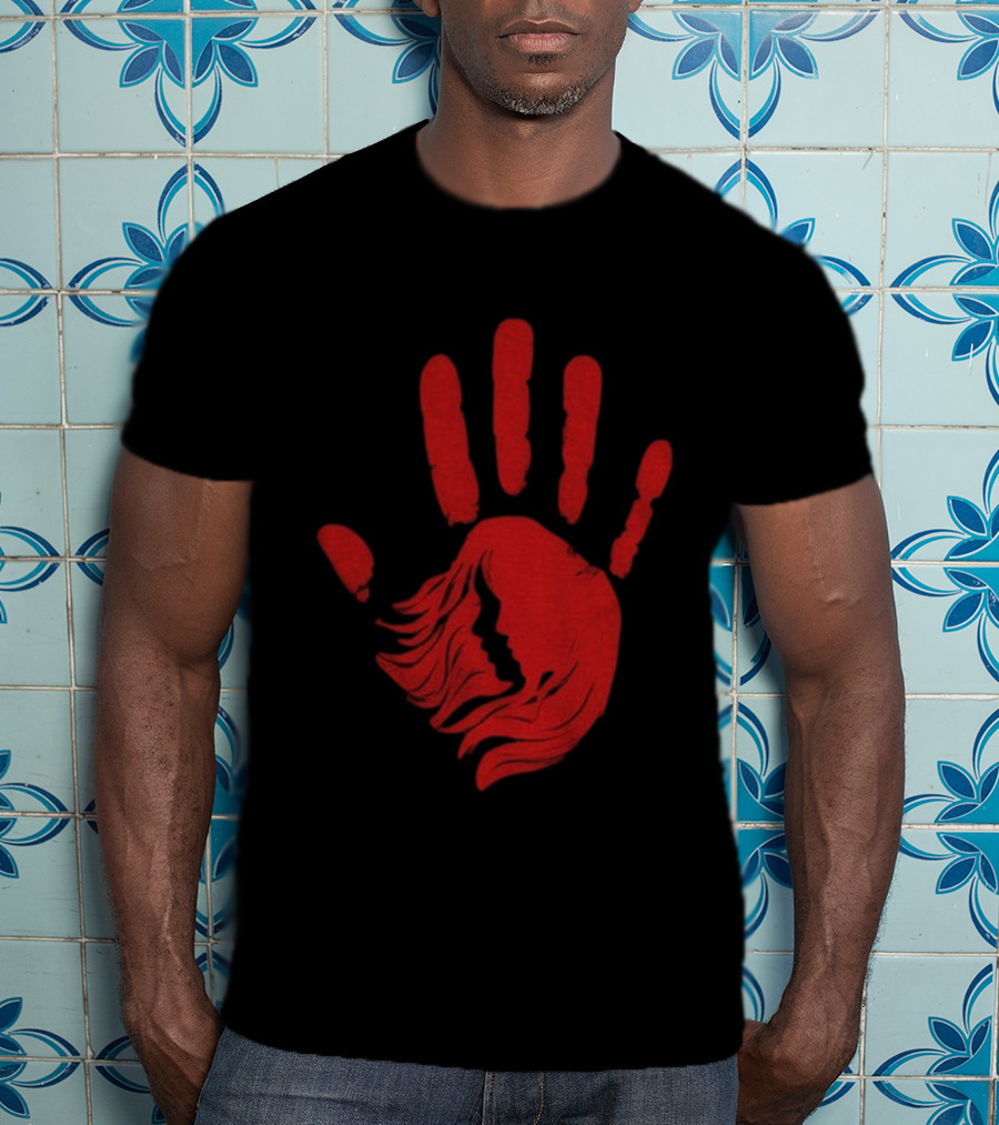 No More Stolen Sisters MMIW Awareness Red Handprint Symbol Advocacy T-Shirt