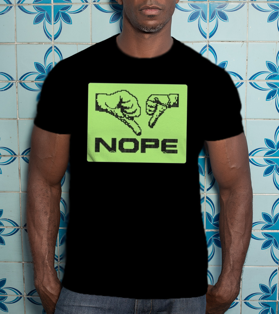 Nope Thumbs Down Pixel Art Dislike Expression T-Shirt