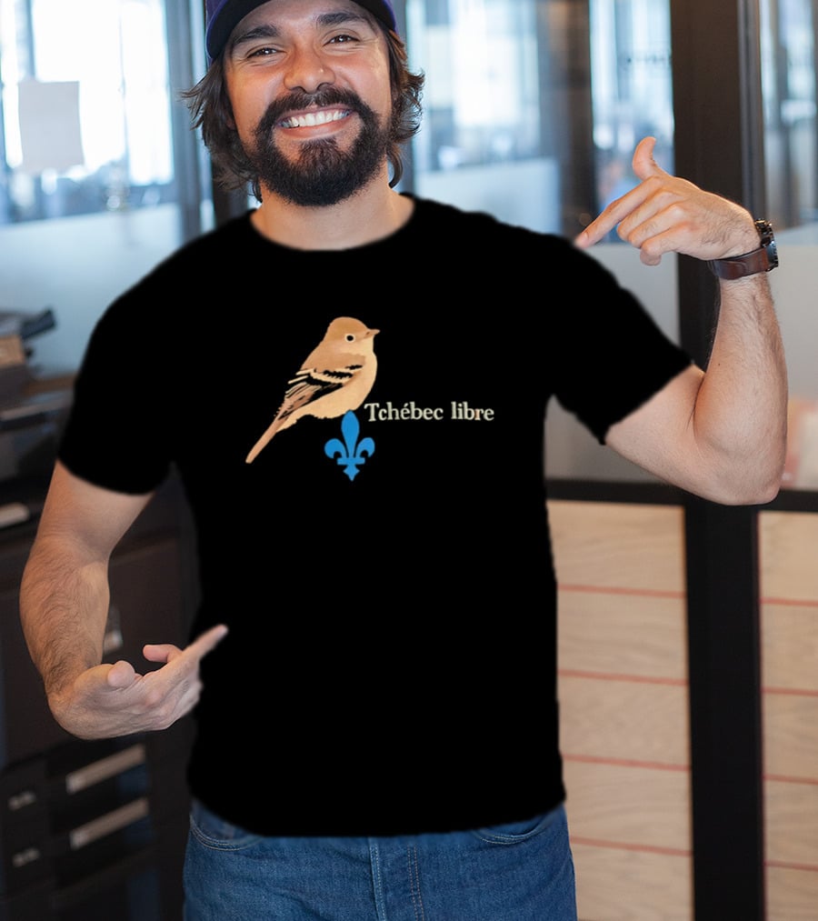 Tchébec Libre Fleur De Lis Quebec Bird T-Shirt