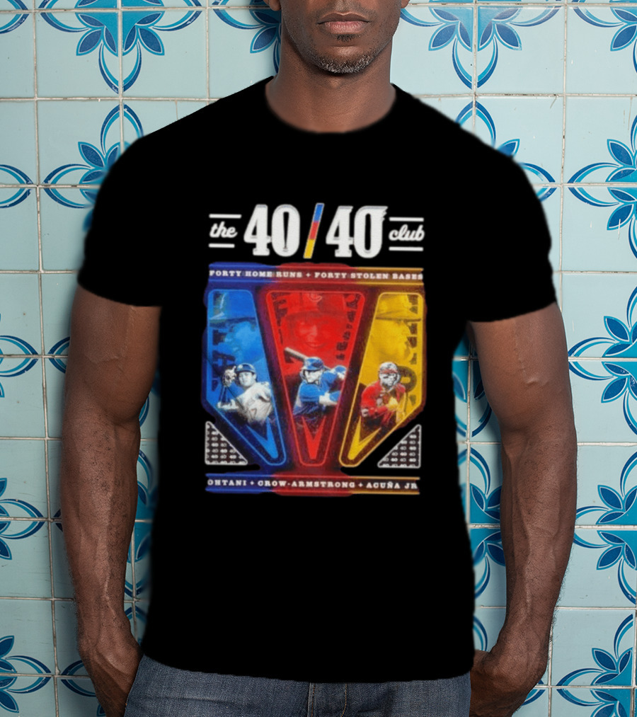 The 40 40 Club Forty Home Runs Forty Stolen Bases Ohtani Crow Armstrong Acuña Jr T-Shirt