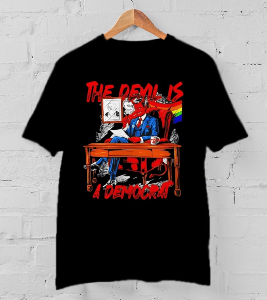 The Devil Is A Democrat With Woke AF Rainbow Flag Suit T-Shirt