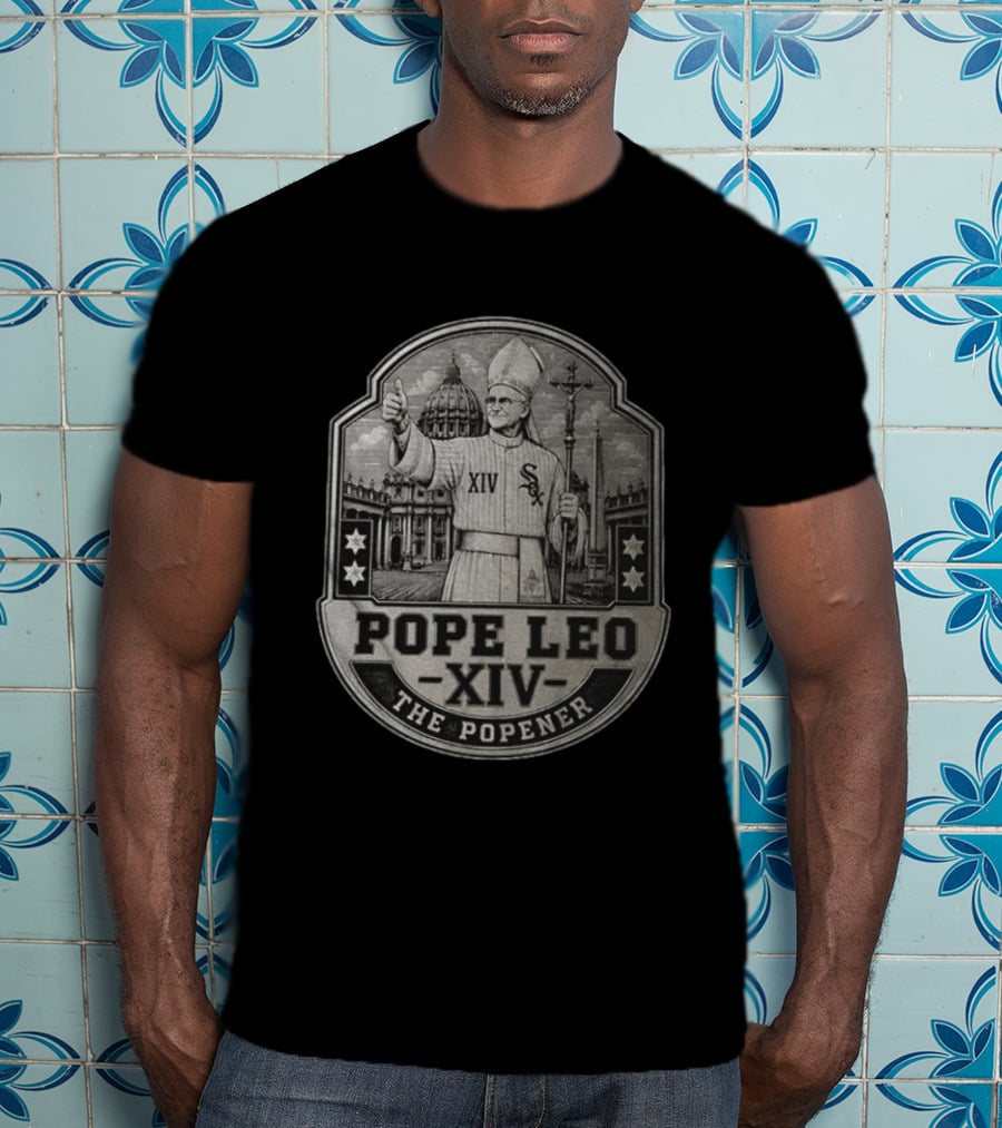 Pope Leo XIV The Popener Chicago Baseball Sox Crest T-Shirt