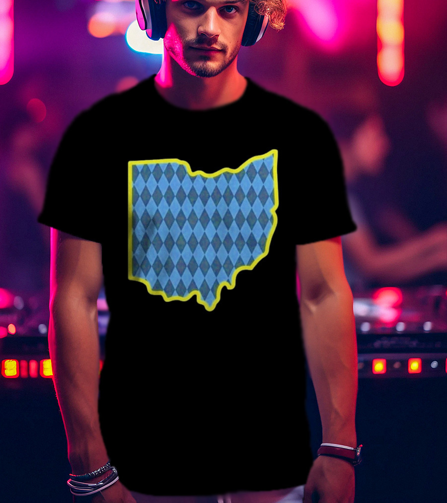 Oktoberfest Ohio Bavarian Diamond Pattern Map T-Shirt