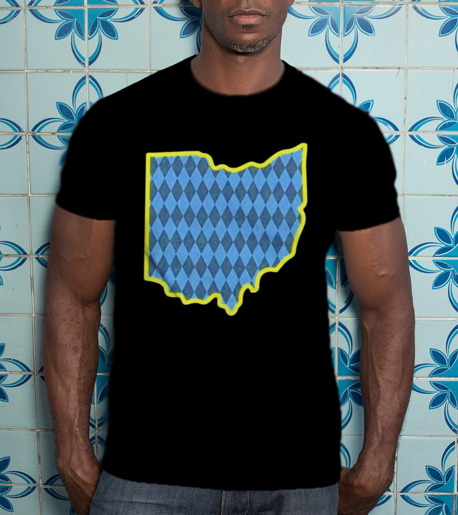 Oktoberfest Ohio Bavarian Diamond Pattern Map T-Shirt