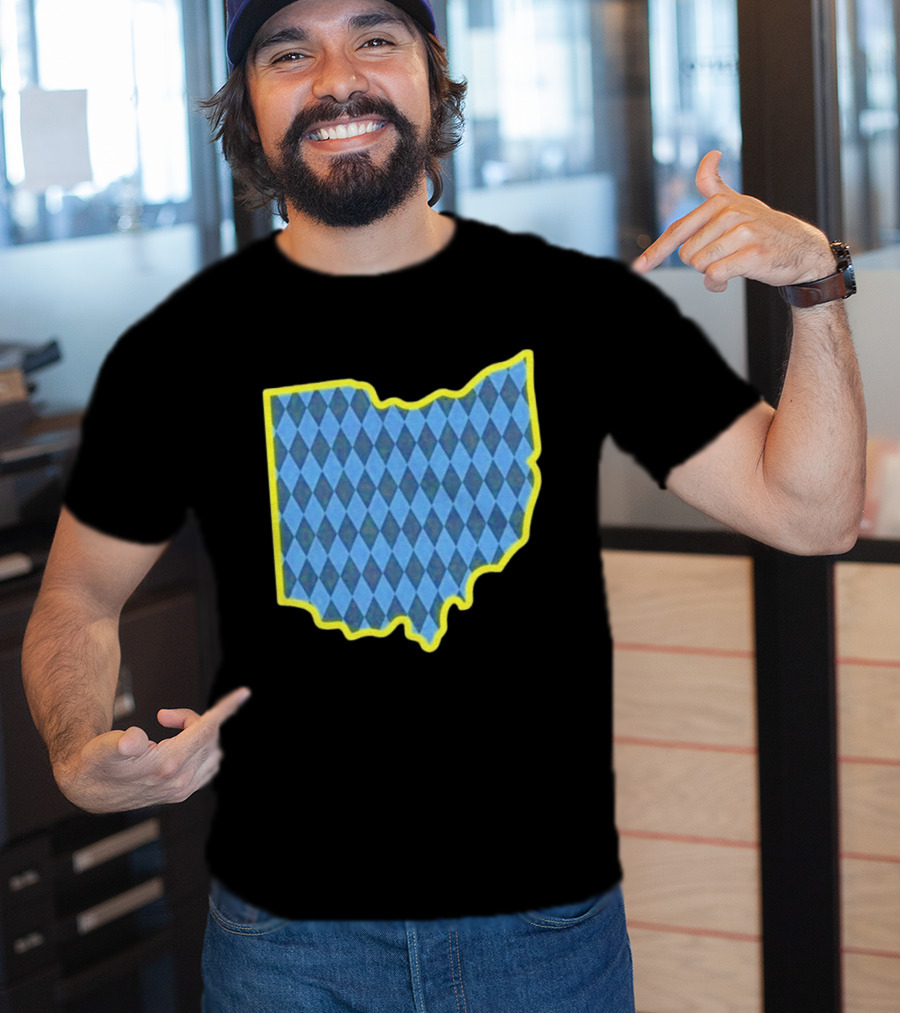 Oktoberfest Ohio Bavarian Diamond Pattern Map T-Shirt