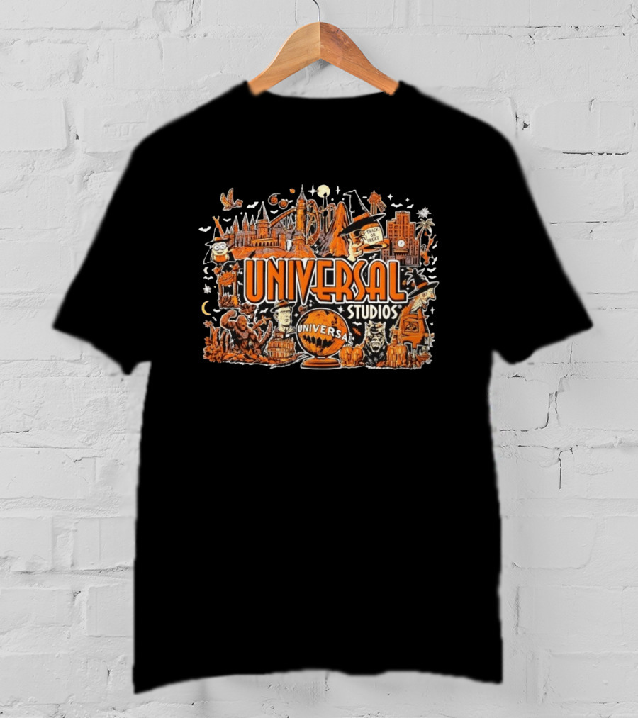 Universal Studios Halloween Horror Nights Trick Or Treat Monsters And Roller T-Shirt