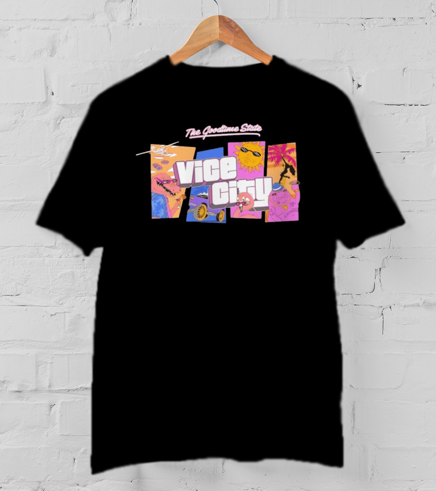 The Goodtime State Vice City Chunker Gaming Retro Tropical T-Shirt