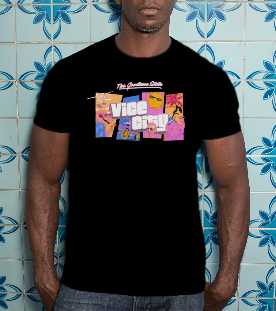 The Goodtime State Vice City Chunker Gaming Retro Tropical T-Shirt