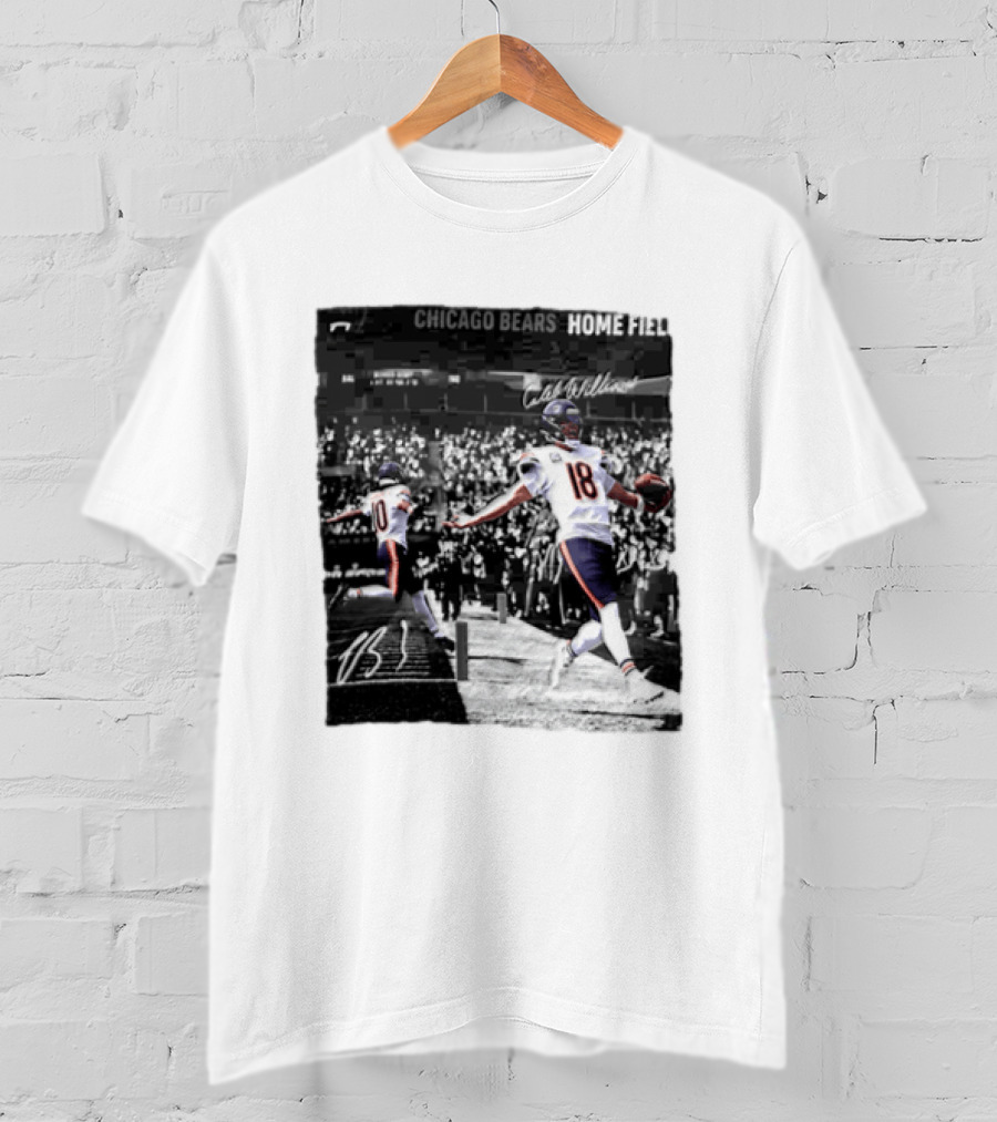 Chicago Bears Caleb Williams And Luther Burden Home Field Football T-Shirt