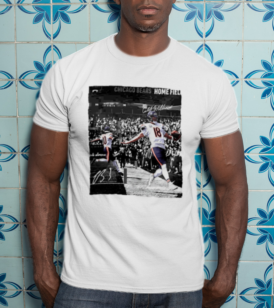 Chicago Bears Caleb Williams And Luther Burden Home Field Football T-Shirt
