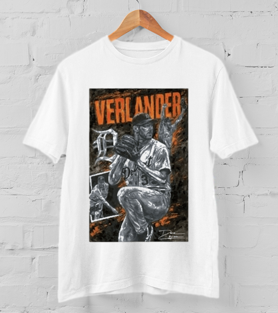 Detroit Tigers Verlander Baseball Legend 35 Pitcher T-Shirt