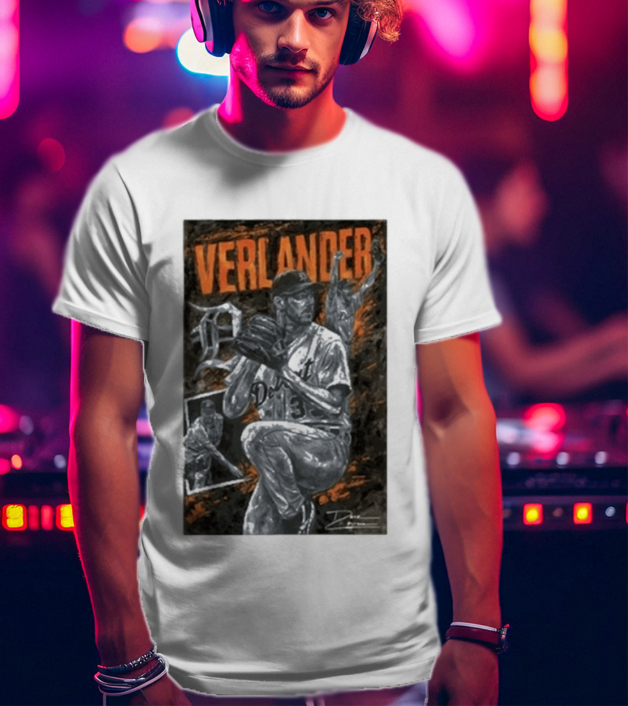 Detroit Tigers Verlander Baseball Legend 35 Pitcher T-Shirt