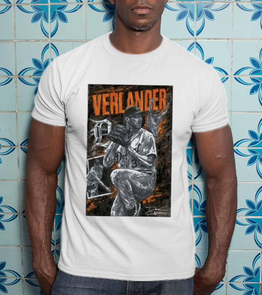 Detroit Tigers Verlander Baseball Legend 35 Pitcher T-Shirt