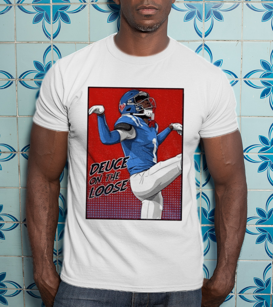 Deuce On The Loose Ole Miss Rebels Football Player Action T-Shirt