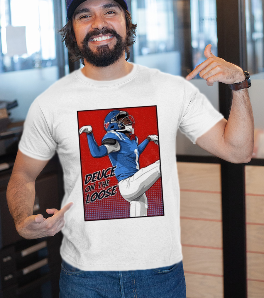Deuce On The Loose Ole Miss Rebels Football Player Action T-Shirt