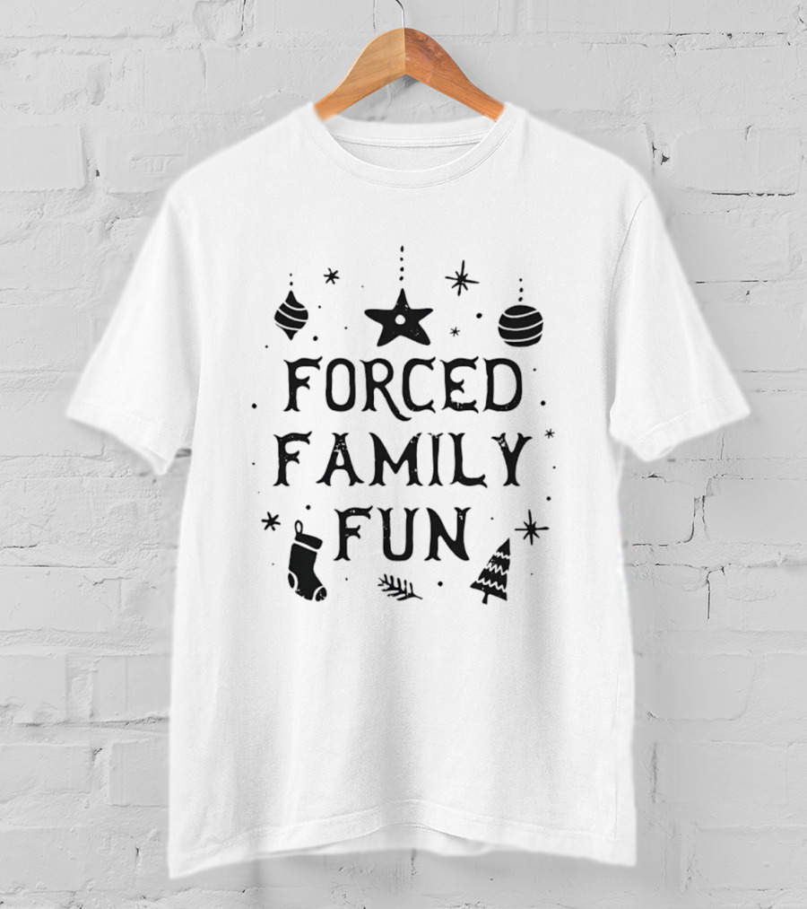 Forced Family Fun Christmas Stocking Ornament Star Tree Holiday T-Shirt