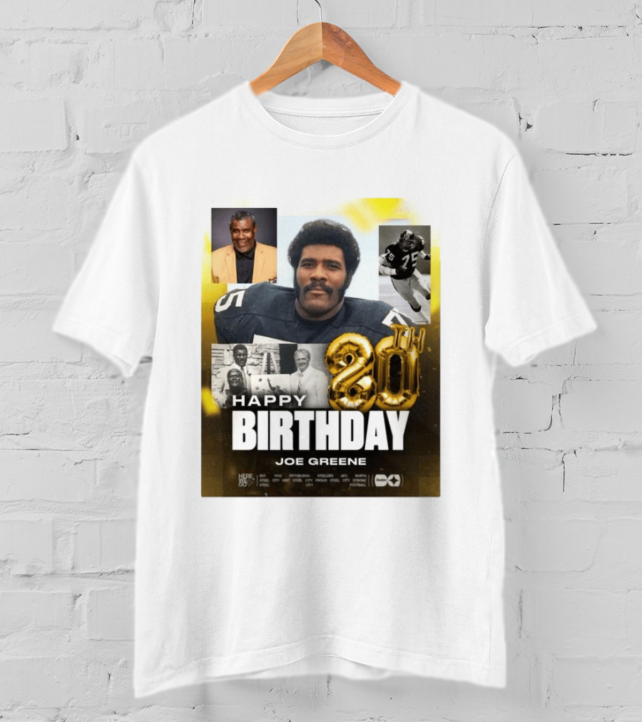 Happy 80th Birthday Joe Greene Pittsburgh Steelers 75 NFL Legend Iconic Moments T-Shirt