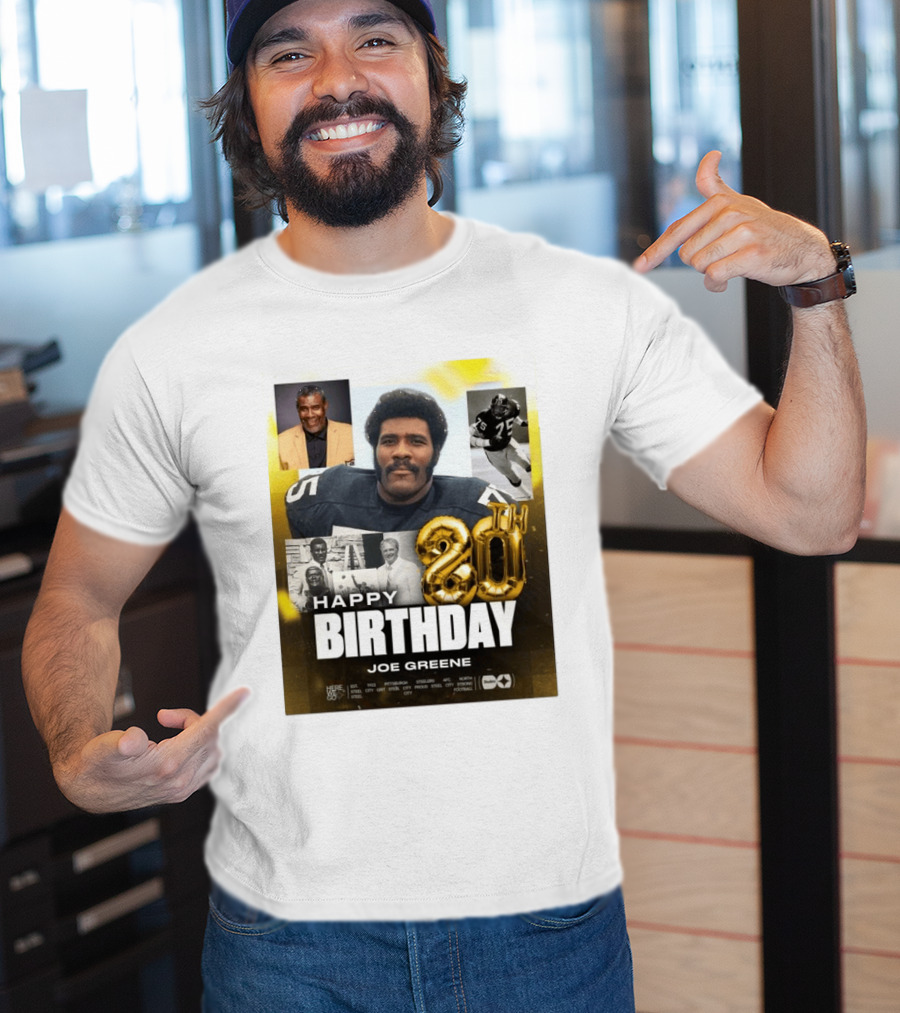 Happy 80th Birthday Joe Greene Pittsburgh Steelers 75 NFL Legend Iconic Moments T-Shirt