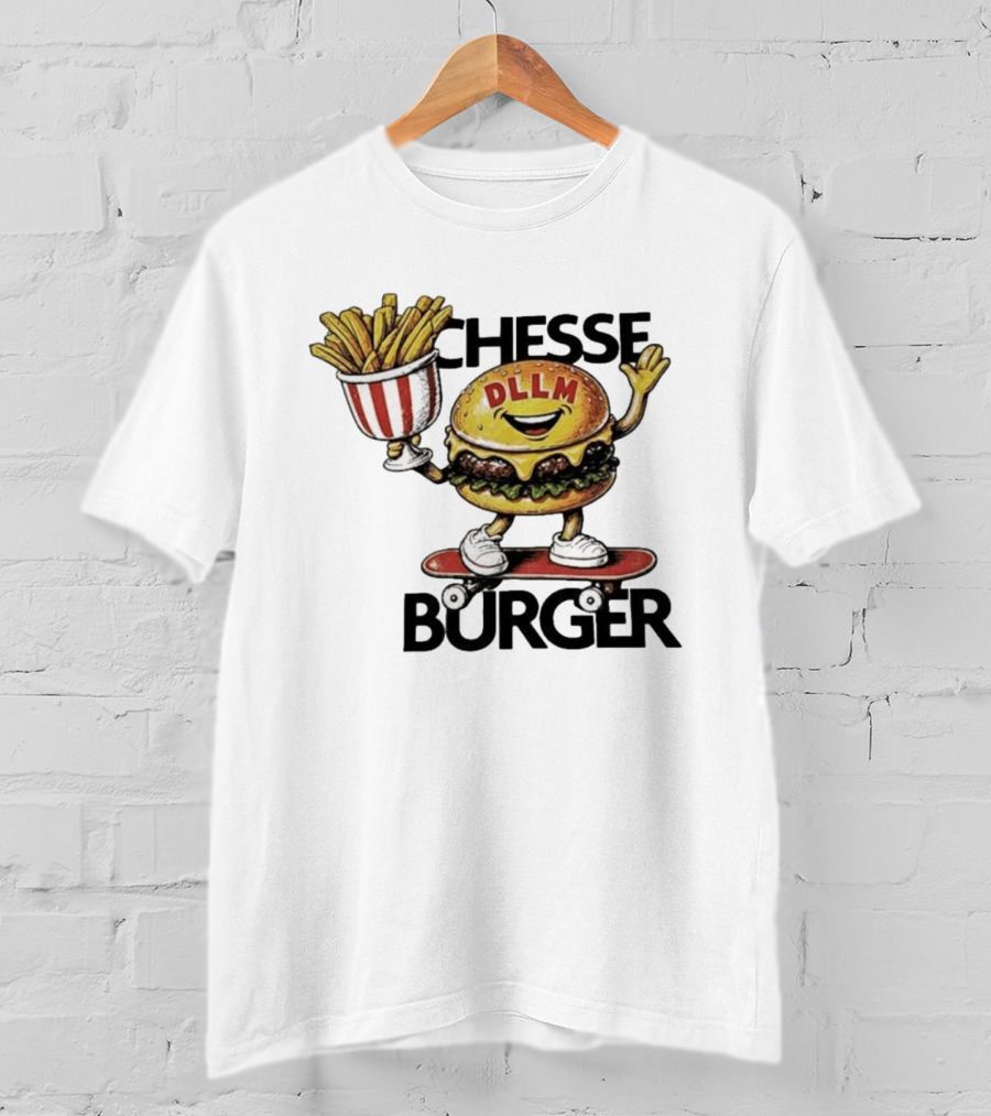 Hong Kong Dllm Chesse Burger Skateboard Fries T-Shirt