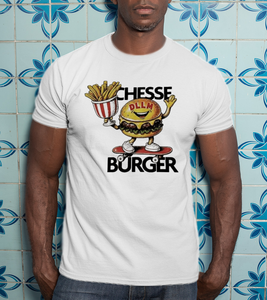 Hong Kong Dllm Chesse Burger Skateboard Fries T-Shirt