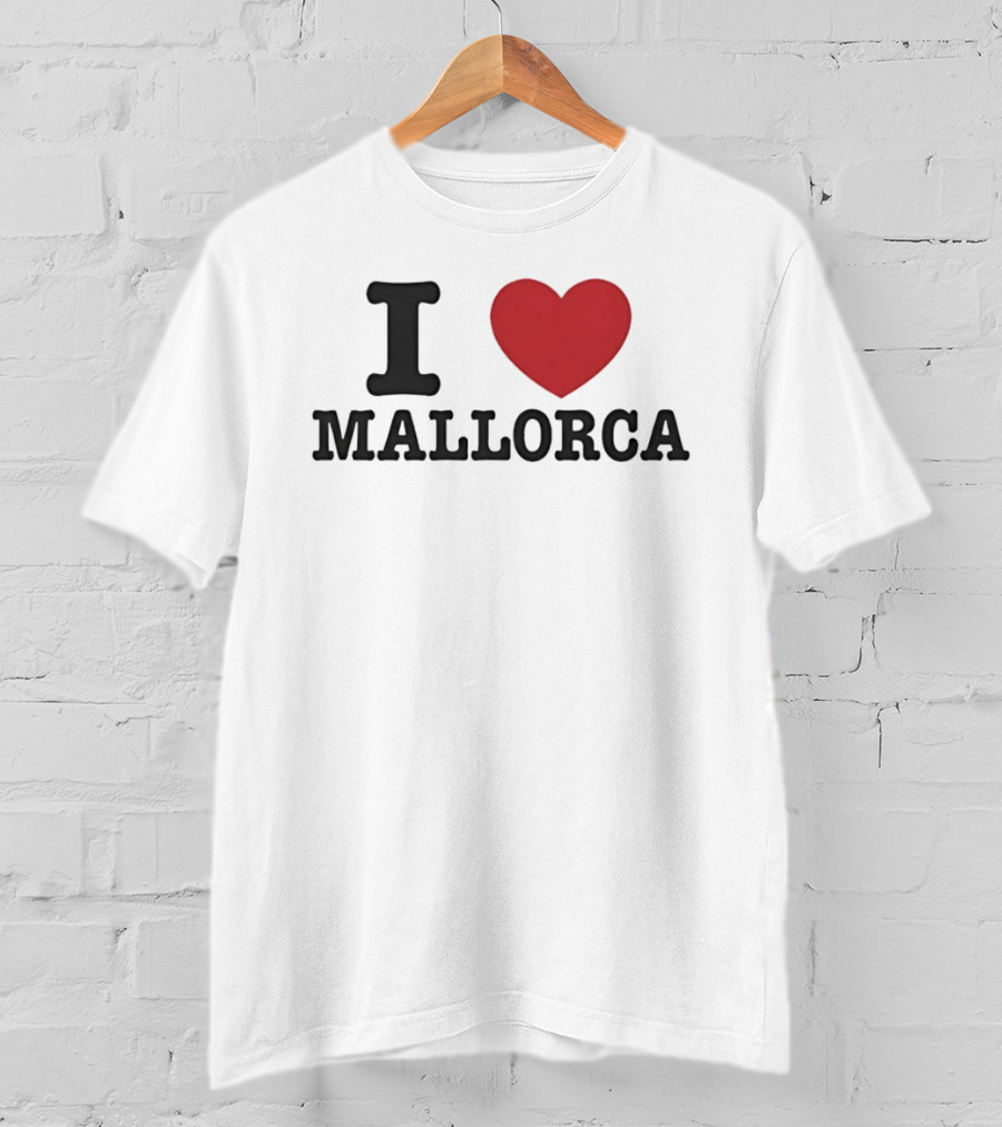 I Love Mallorca Spain Travel Vacation Balearic Islands Iconic Heart T-Shirt